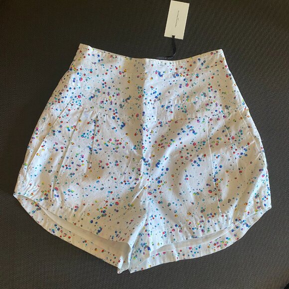 NWT TWENTY8TWELVE by Sienna Miller White Dotted Print Shorts GB 6 US 2 $325 - Picture 1 of 11